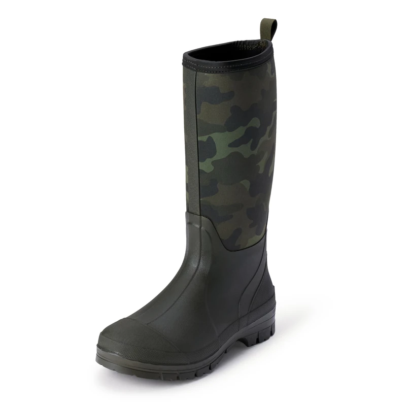 Amazon Essentials Men's Waterproof Neoprene Wellington Boots, Camo Olive, 10 UK