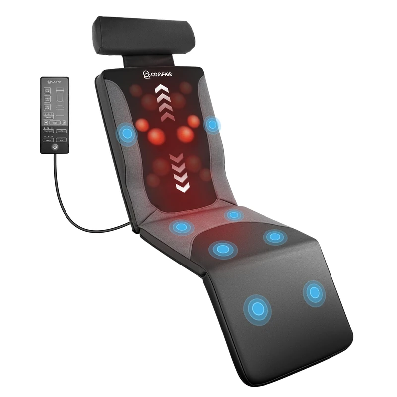 COMFIER Full Body Massage Mat, Heat Function, Shiatsu Back Massage, Deep Kneading Massage and Vibration, Suitable for Chair, Sofa and Bed, Gift for Mom and Dad
