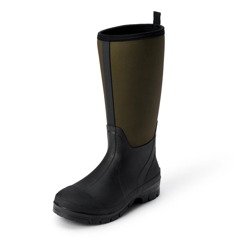 Amazon Essentials Men's Waterproof Neoprene Wellington Boots, Olive Black, 11 UK