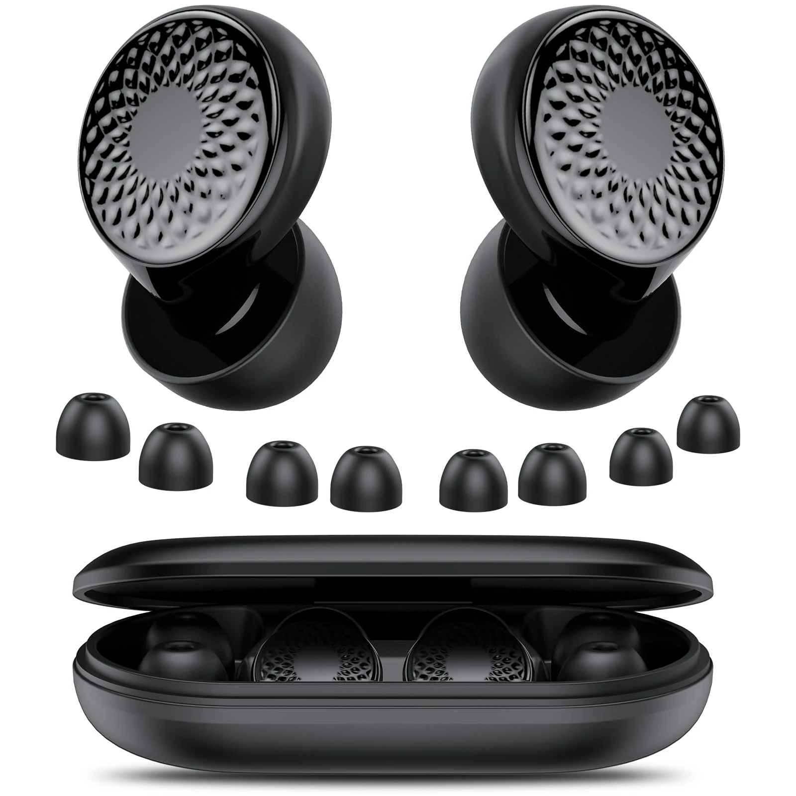 Ear Plugs for Sleep Noise Cancelling -45dB, Customized Soft Earplugs for Concert, 0 Pressure, Reusable Ear Plug for Noise Reduction with Case & 8 Eartips, for Sleep, Working, Studying, Traveling