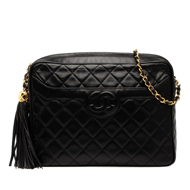 Chanel Pre-Loved Medium CC Quilted Lambskin Tassel Camera Bag