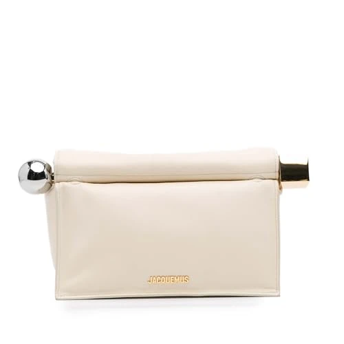 JACQUEMUS Pre-Loved Smooth Calfskin La Pochette Rond Carre