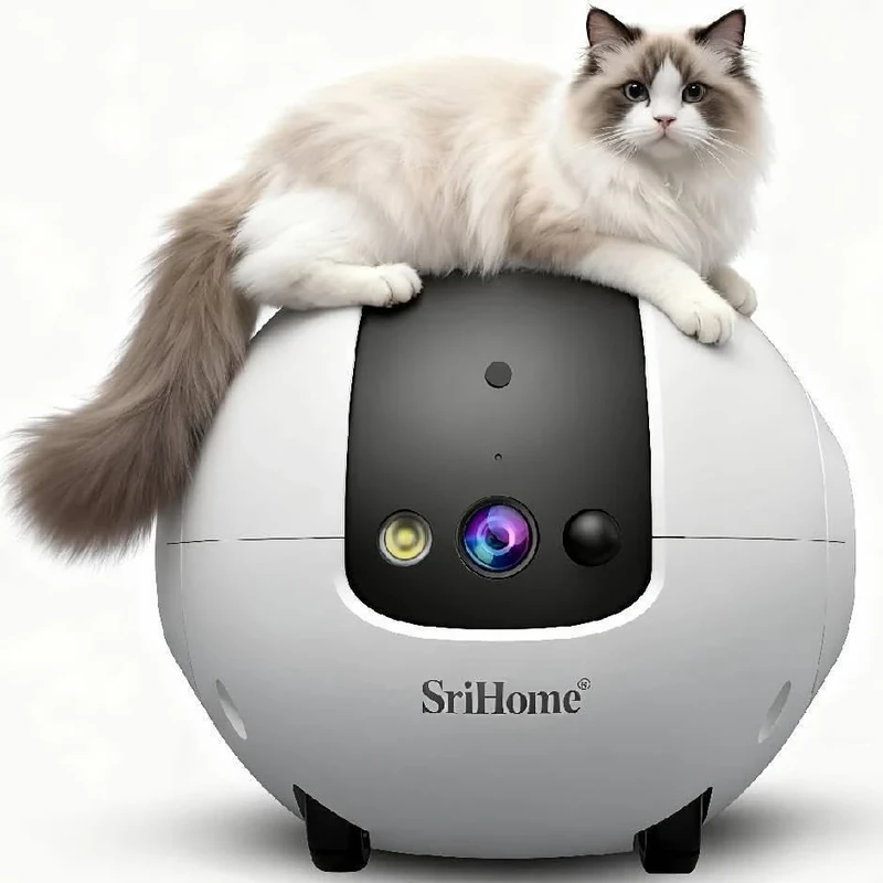 OBA Robot Camera AI 360 Degree for Pets: Anti-tipping 4MP QHD, 10000mAh DH013 Rec MicroSd Battery