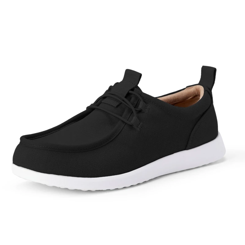 Amazon Essentials Men's Canvas Moc Toe Loafer, Black White, 8.5 UK