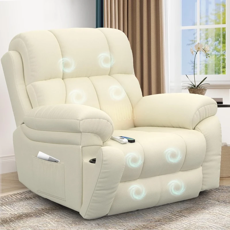 YONISEE Lift Chair Recliners for Elderly, Recliner Chair with Massage & Heat, Extended Footrest, Oversized Recliners Armchair Lounge Sofa with Type C+USB Ports, Hidden Drink Holders, Dual Side Pockets