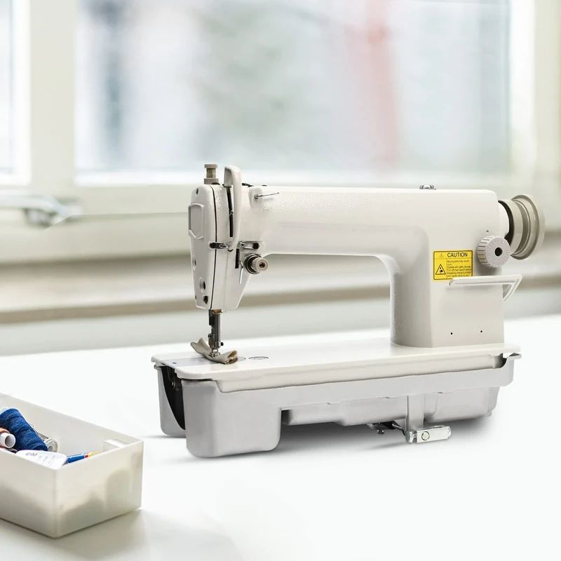 Heavy-Duty Industrial Sewing Machine for Leather Cotton Canvas Upholstery - Straight Stitch Perfect for Repairs and Crafting Projects