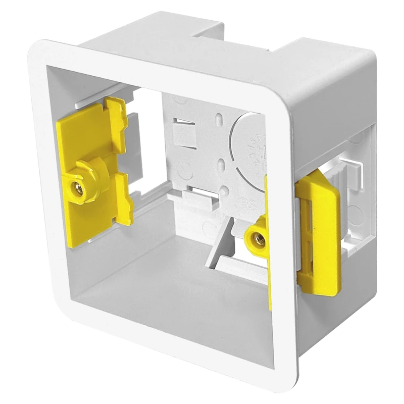Evoges 1 Gang Dry Lining Back Box 47mm | Deep Electrical Wall Box for Plasterboard | Fast-Fit Design (1)
