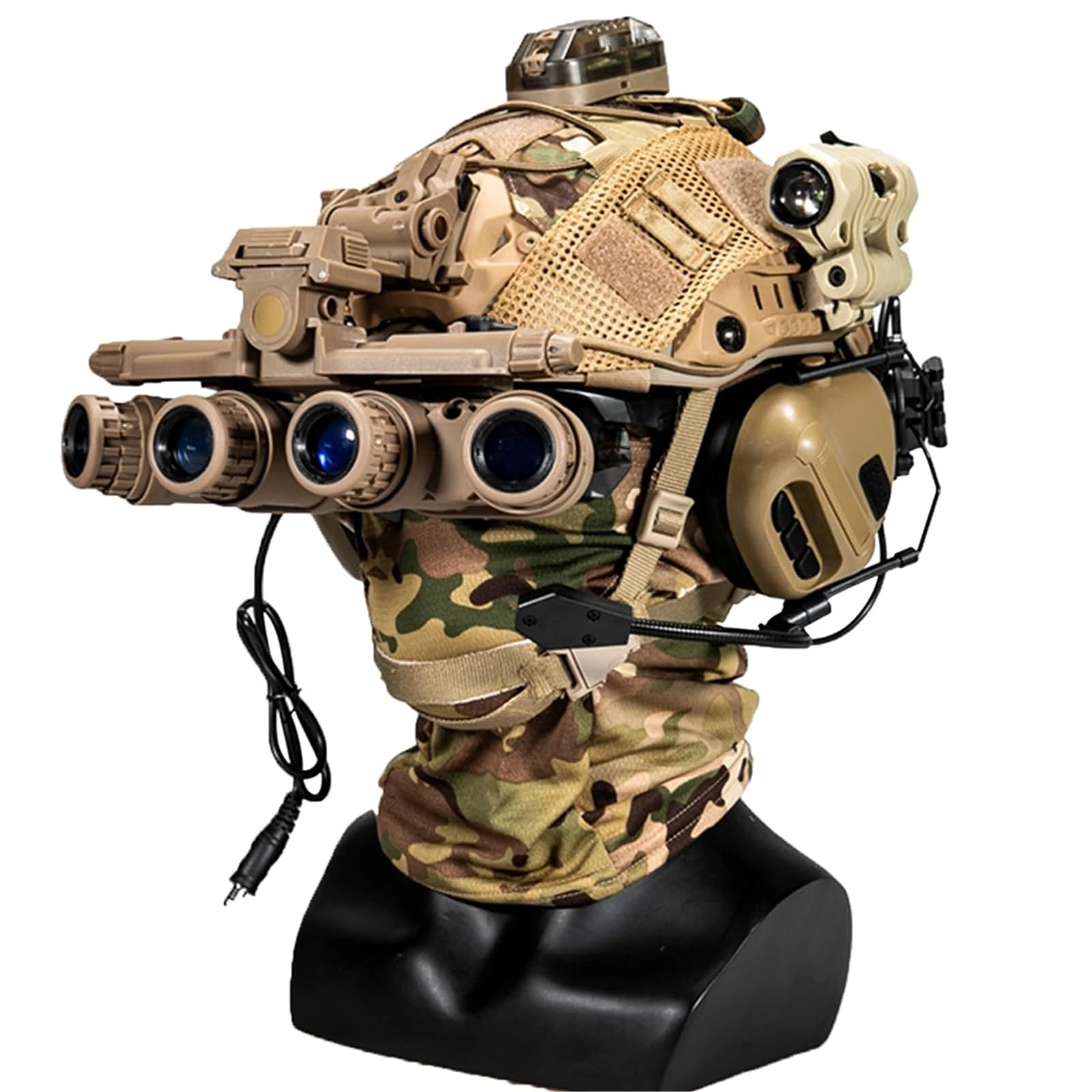 WLXW 11-Piece Airsoft Helmet Set Fast Helmet With Tactical Headset And Helmet Cover Adjustable Outdoor Tactical Gear For Cosplay Paintball Hunting CS WarGame