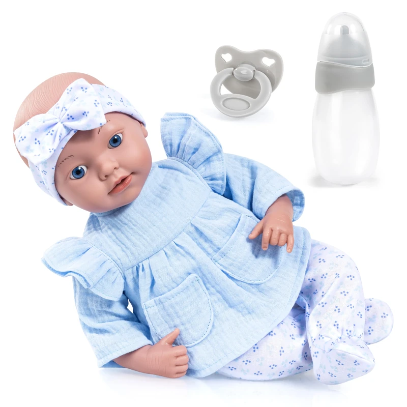 Bayer Design 93827AL Reborn baby doll, realistic, lifelike, 38 cm, with dummy, bottle - for boys and girls
