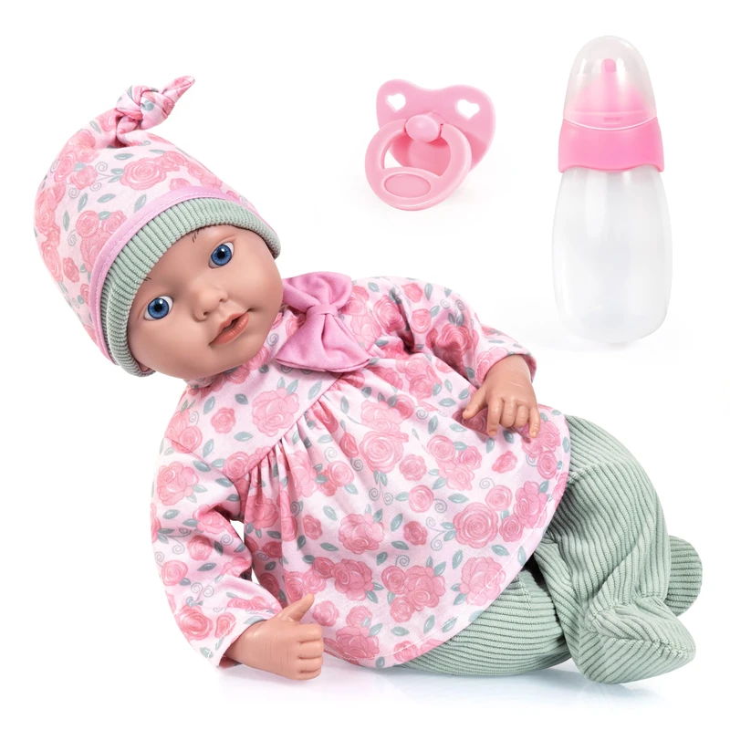 Bayer Design 93827AM Reborn baby doll, realistic, lifelike, 38 cm, with dummy, bottle - for boys and girls
