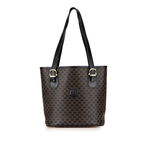Celine Pre-Loved Macadam Coated Canvas Tote Bag