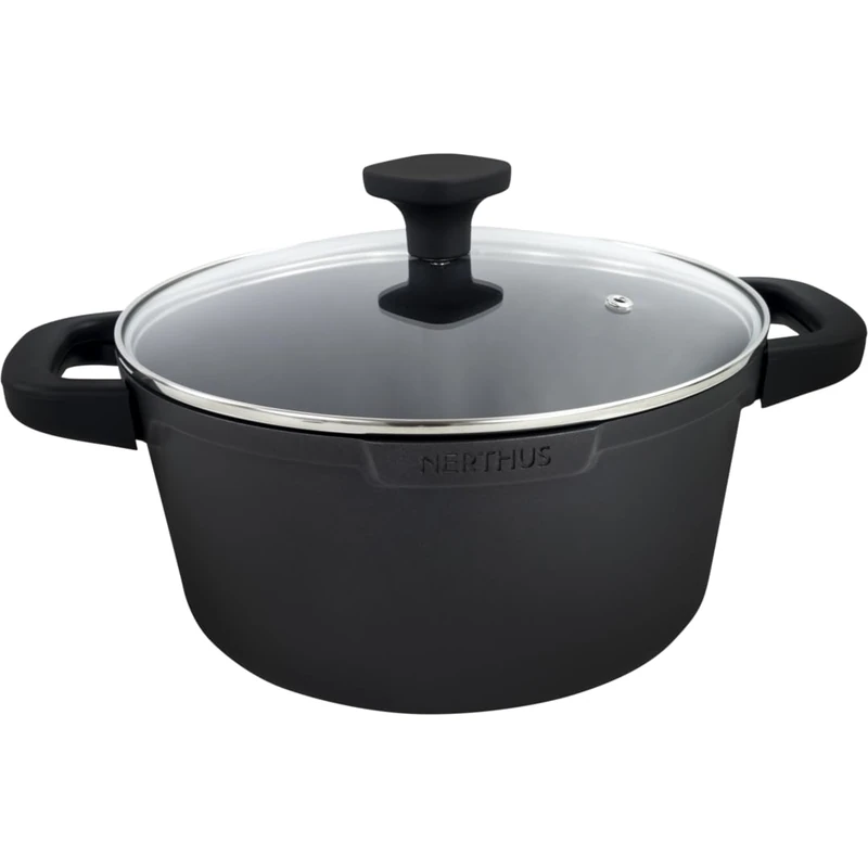 NERTHUS FIH 1555 - High Cast Aluminium Casserole with Quantanium Non-Stick Coating - Suitable for Induction, Gas and Glass Ceramic