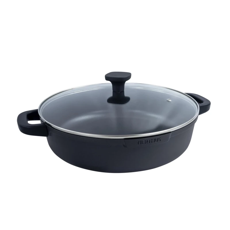 NERTHUS FIH 1559 Low Cast Aluminium Casserole with Quantanium Non-Stick Coating - Suitable for Induction, Gas and Glass Ceramic
