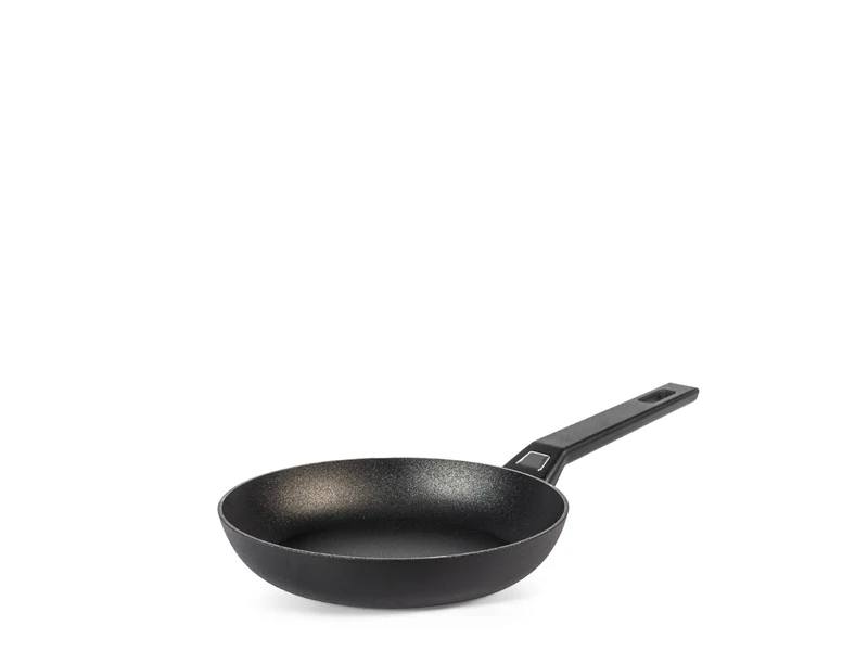 H&H Titan Frying Pan Diameter 18 cm in Black Aluminium – Pfluon PFOA Free Non-Stick Coating, Induction Base, Compatible with All Hobs