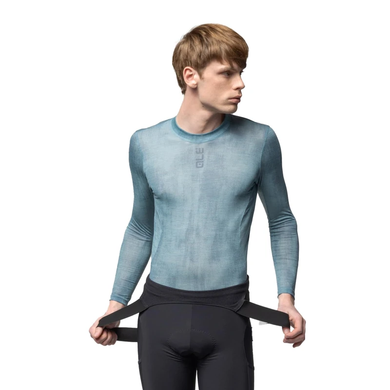 Alé Cycling Men's Intimo Knitted Long Sleeve Baselayer, Lagoon, XL/XXL
