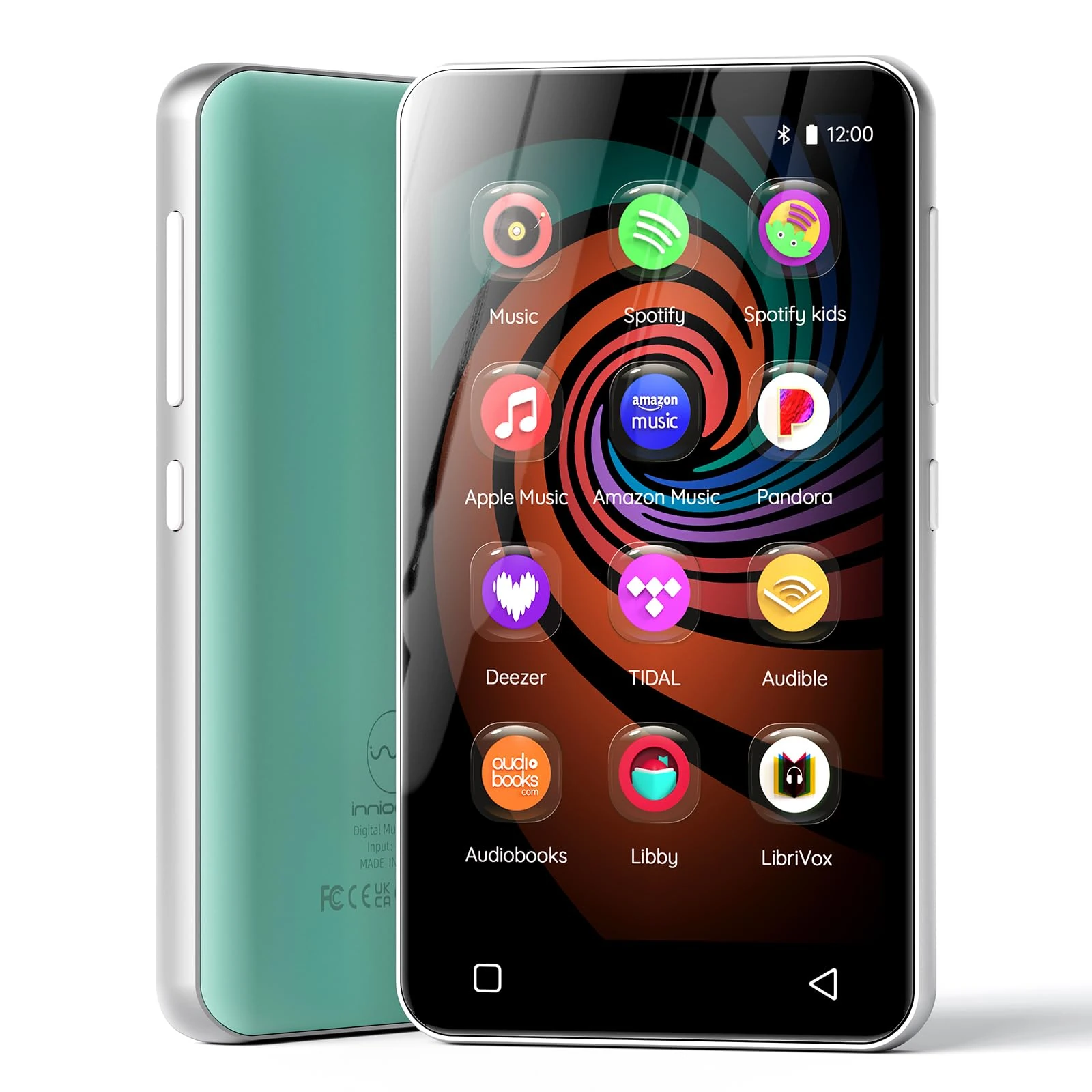 160GB MP3 Player with Bluetooth and WiFi, innioasis Music Player with Spotify,Pandora,MP4 MP3 Player for Kids with Libby,Audible,Spotify Kids (Green+Silver)