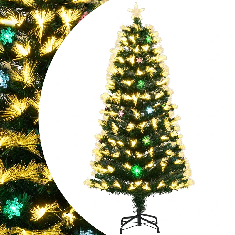 SPOTRAVEL 5FT Pre-lit Christmas Tree, Fiber Optic Xmas Tree (150 cm)