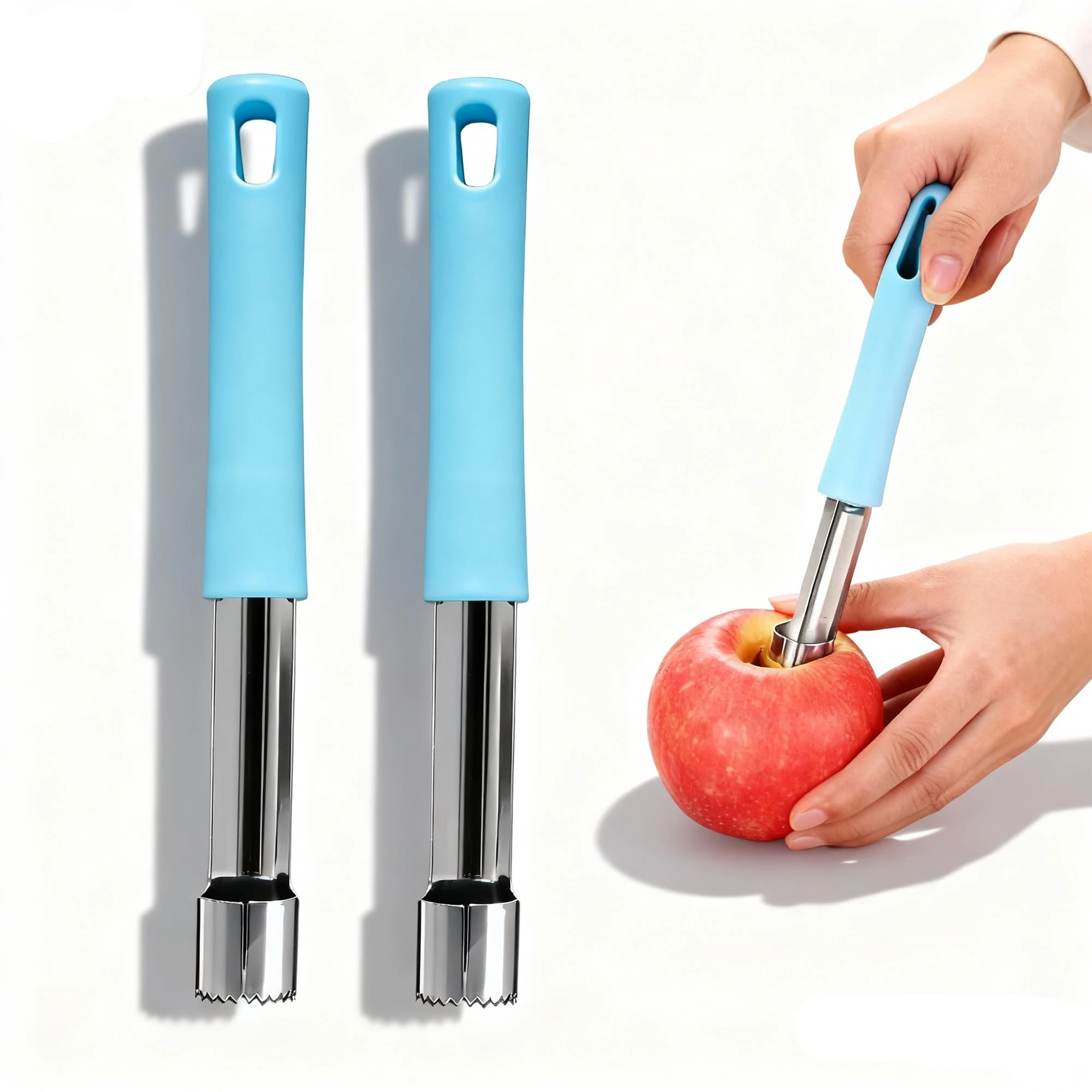 XIYING 2 Pcs Apple Corer, Stainless Steel Apple Cupcake Corer and Peeler Fruit Multi Function Core Tool for Fruits for Home and Kitchen