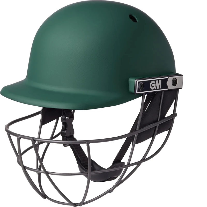 GM | Maestro Edge Cricket Helmet | BSI Approved Batting Fielding Head Protection - Adult & Junior Size Ball | ABS Polymer Shell & Sleek Lightweight Steel Grille | Green | Large Junior 550-570 mm