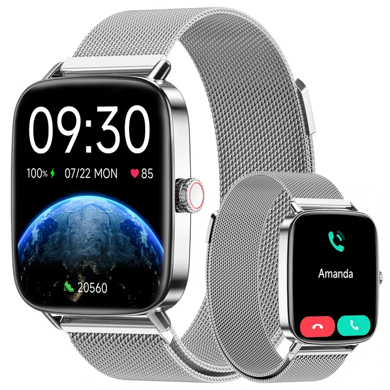 Smart Watch for Men (Answer/Make Calls), 1.85" HD Screen Fitness Watch with Bluetooth 5.3, Heart Rate/Sleep/SpO2 Monitor,110+ Sports Modes,IP68 Waterproof Smartwatch, Activity Tracker for Android iOS