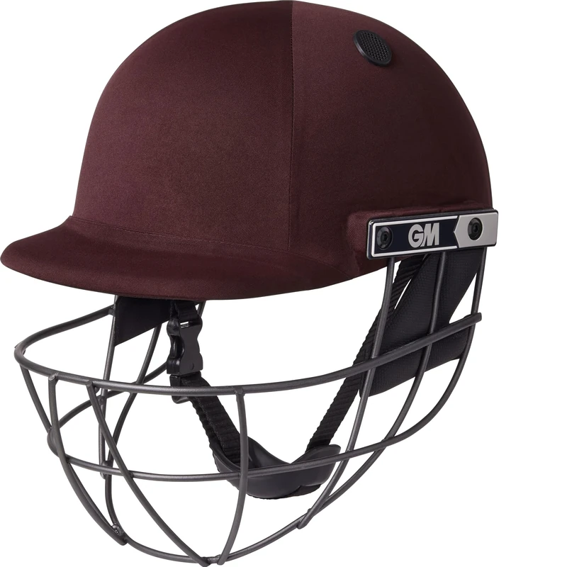 GM | Maestro Cricket Helmet | BSI Approved Batting Fielding Head Protection - Adult & Junior Size Ball | ABS Polymer Shell & Sleek Lightweight Steel Grille | Maroon | Large Junior 550-570 mm