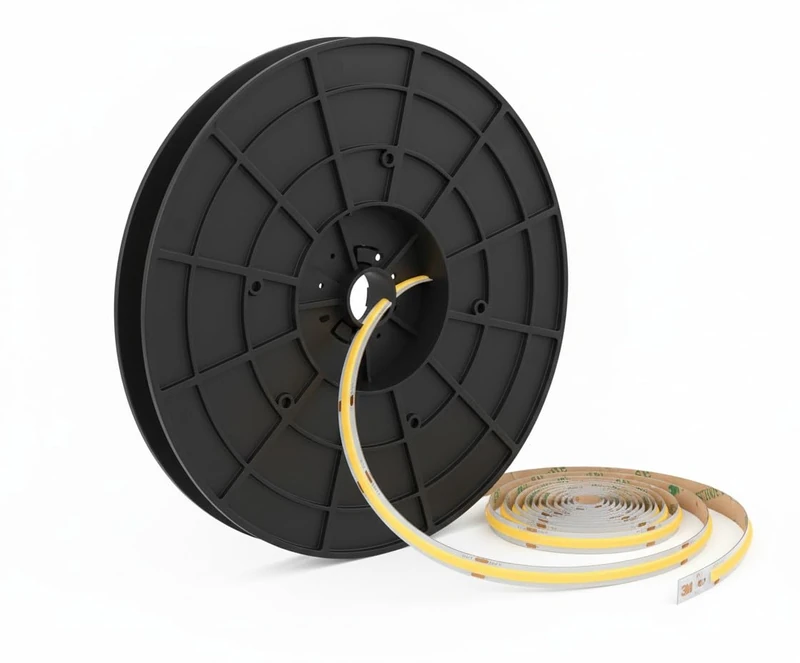 Lyyt | COB LED Strip Light Reel 50m | Seamless Continuous Warm White 3000K | 528 LEDs/m High CRI 90 | Flexible 24V LED Tape with 45mm Cutting Points | Indoor Lighting IP20