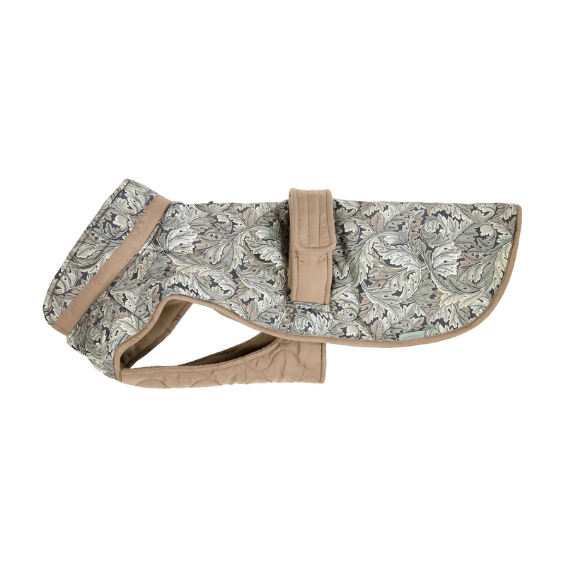 Rosewood x Morris & Co. Acanthus Padded Dog Coat, Large – Luxury Warm Quilted Winter Jacket for Dogs, Adjustable Fit, Stylish Print, Comfortable Pet Coat for Large Dogs