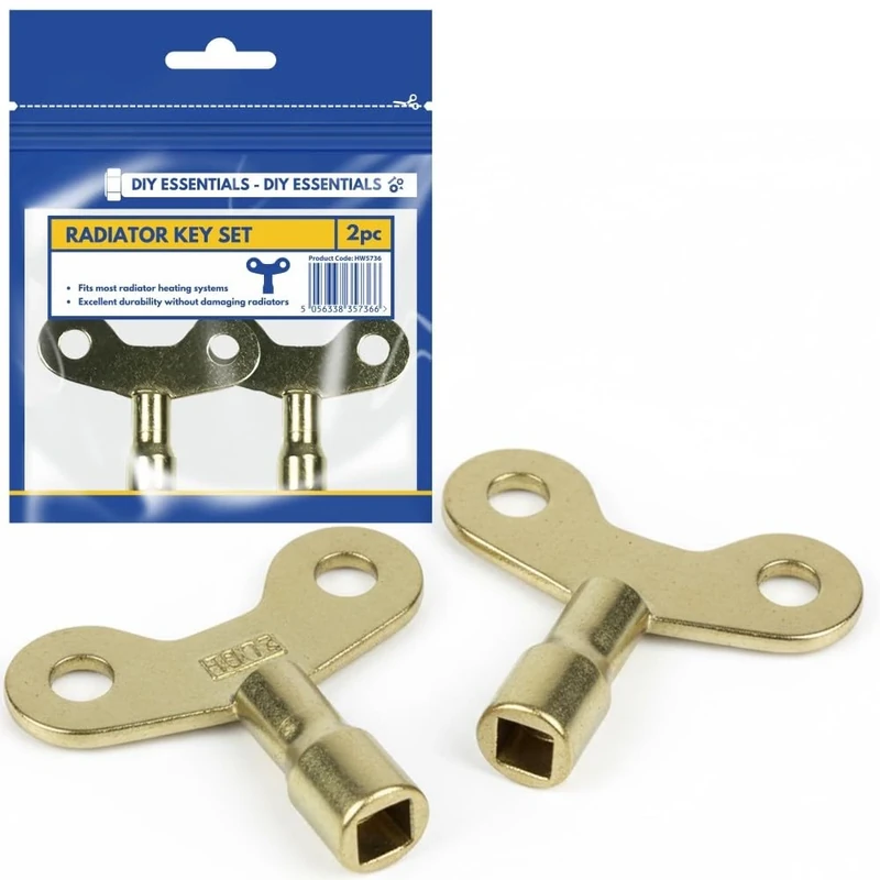 2Pc Radiator Key Set for Bleeding Radiators | Premium Solid Brass Build | Rust Resistant, Durable & Easy to Use | Fits Most Radiator Valves | Perfect for Home Heating Maintenance