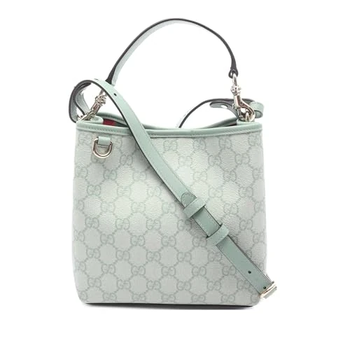 Gucci Pre-Loved Small GG Supreme Emblem Bucket Bag Satchel