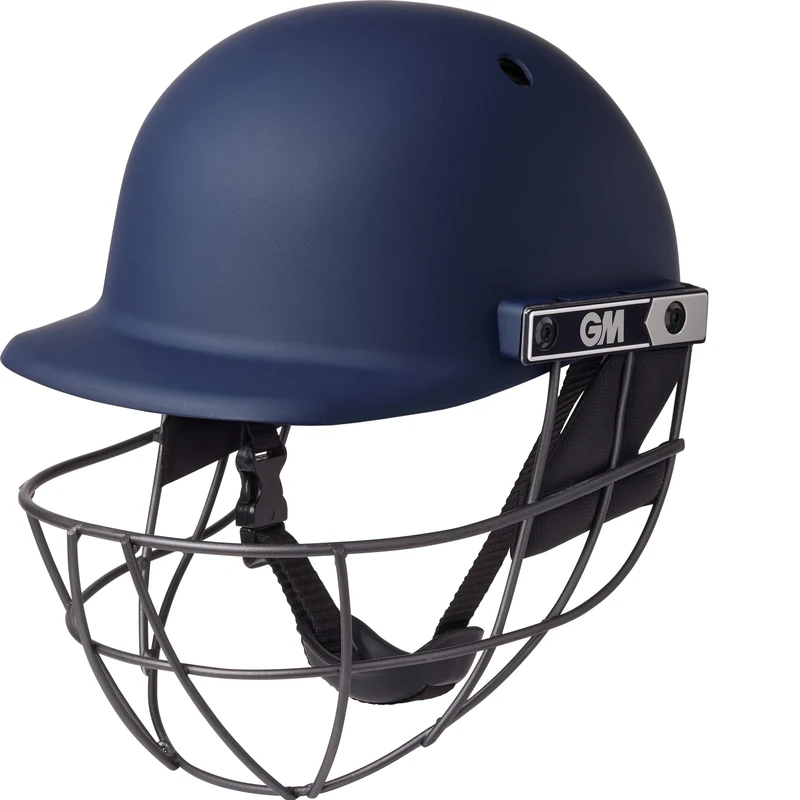 GM | Maestro Edge Cricket Helmet | BSI Approved Batting Fielding Head Protection - Adult & Junior Size Ball | ABS Polymer Shell & Sleek Lightweight Steel Grille | Navy | Small Adult 570-590 mm