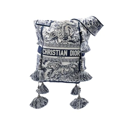 Dior Pre-Loved Canvas Embroidered Toile De Jouy D Bubble Bucket Bag