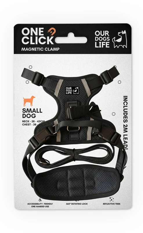 Magnetic Dog Harness & 2M Lead Set | One-Hand Easy Lock Harness for All Dogs | Reflective, Breathable, No-Pull Design with 360° Swivel Buckle | SGS Tested Strong & Safe