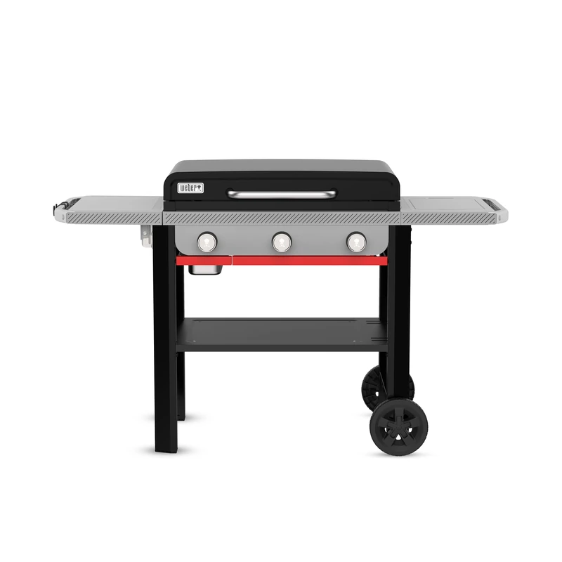Weber SLATE GP 71cm Premium Gas Griddle, 3 Burners, Even Heat to Edges, Up to 260°C, Porcelain-Enamel Non-Stick Cooking Surface, 3483 cm² Cooking Area, Black (1501758)