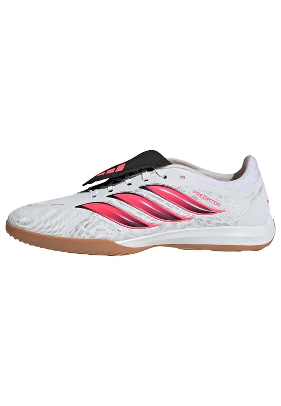 adidas Unisex Predator League Fold- Over Tongue Indoor Football Boots Shoes, FTWR White/Solar Turbo/core Black, 12 UK