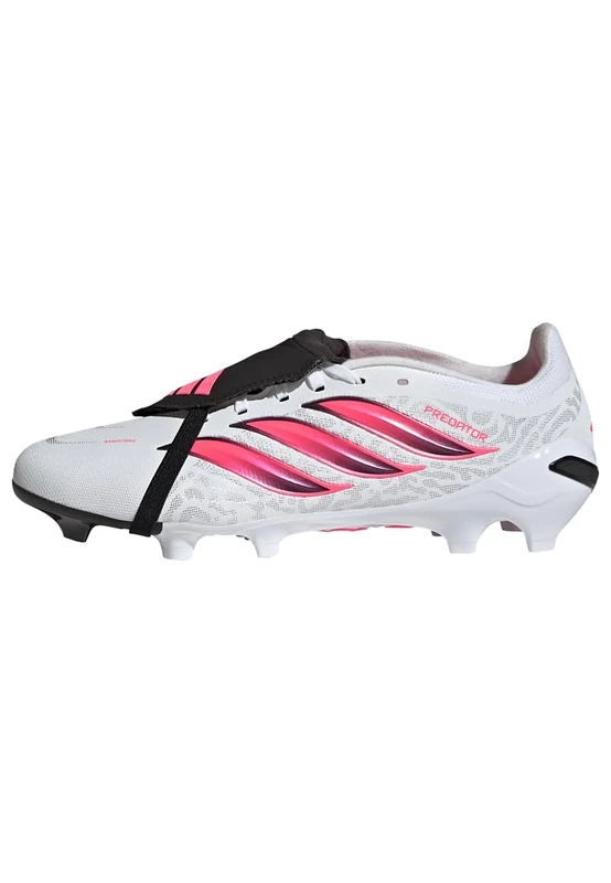 adidas Unisex Predator League Fold-Over Tongue Firm Ground Football Boots Shoes, FTWR White/Solar Turbo/Core Black, 12 UK