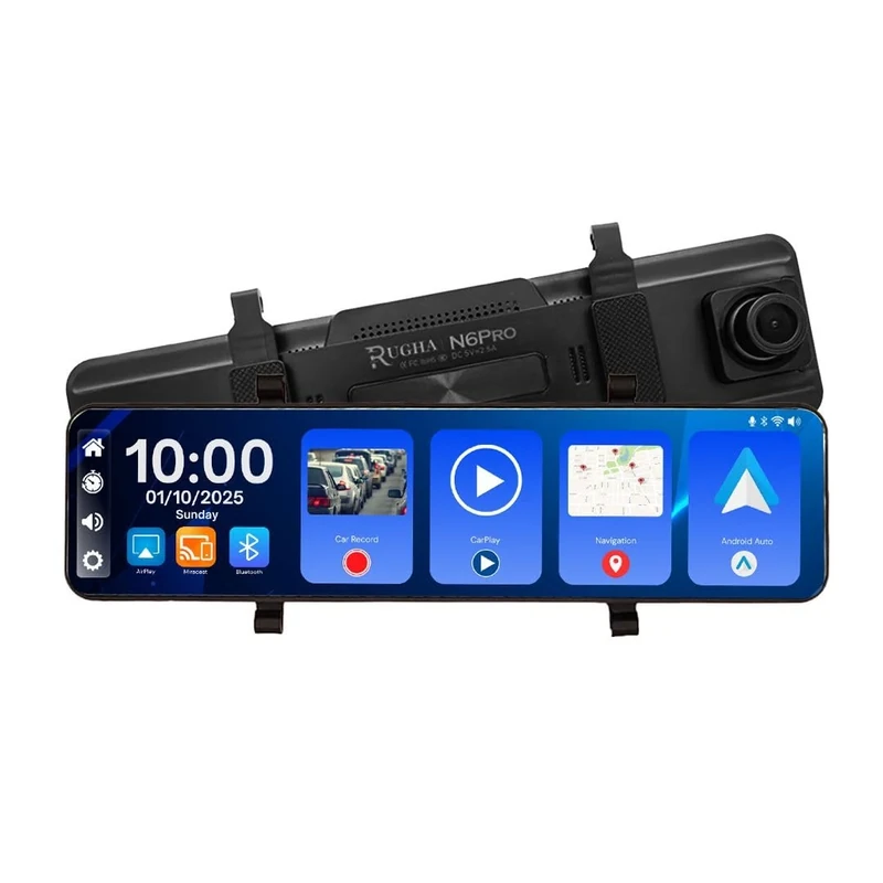 4K Smart Mirror Dash Cam 11-Inch Touchscreen – Dual Front and Rear Dash Camera with GPS, Bluetooth, Wifi,Night Vision, Parking Monitor, Loop Recording - Image 1