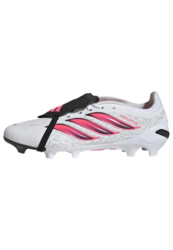 adidas Unisex Predator League Fold-Over Tongue Firm Ground Football Boots Shoes, FTWR White/Solar Turbo/Core Black, 4 UK