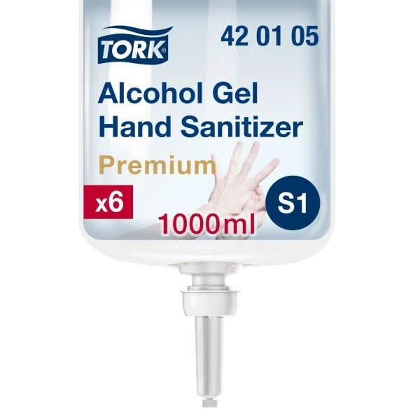 Tork Alcohol Gel Hand Sanitiser S1/S11, Premium Quality, 6 x 1000 ml, 420105