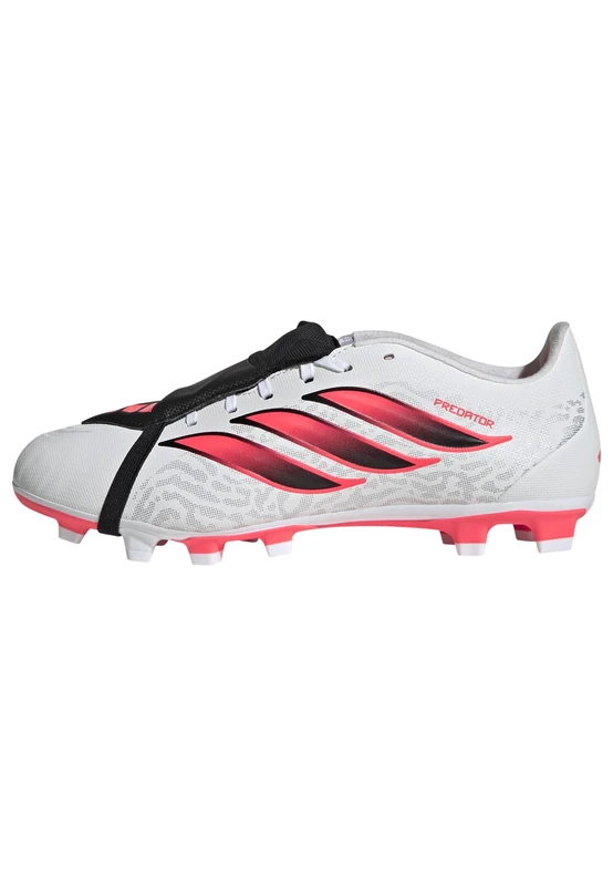 adidas Unisex Predator Club Fold-Over Tongue Firm Ground/Multi Ground Football Boots Shoes, FTWR White/Solar Turbo/core Black, 6.5 UK