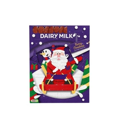 Cadburys Dairy Milk Chocolate Advent Calendar 90g - Dairy Milk Advent Calendar Christmas 2025- Countdown to Christmas with 24 Delicious Chocolates- Kids and Adults Gift