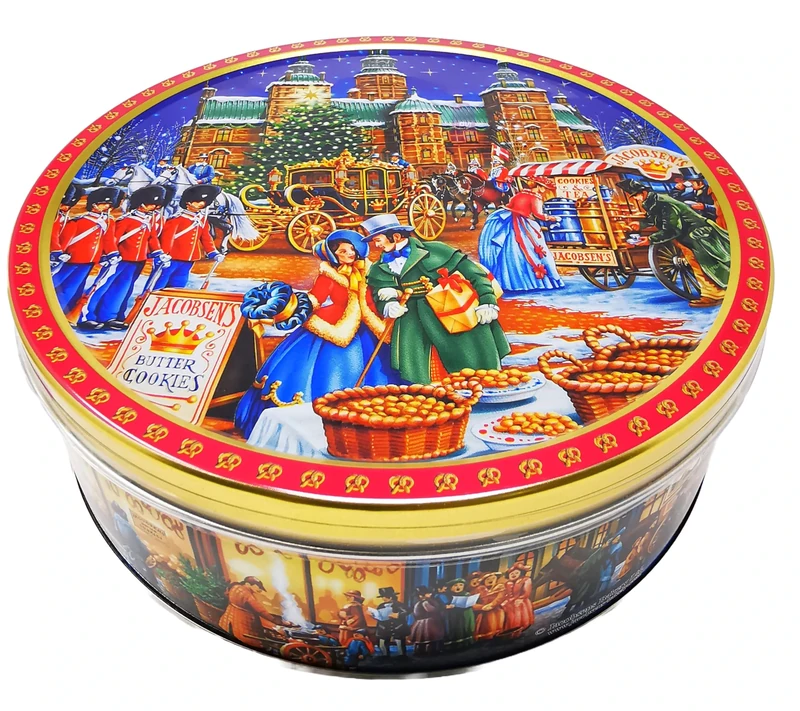 Danish Butter & Chocolate Chip Cookies Assortment 400g in Embossed ROYAL CASTLE Christmas Biscuit Tin - Biscuits Gift Set