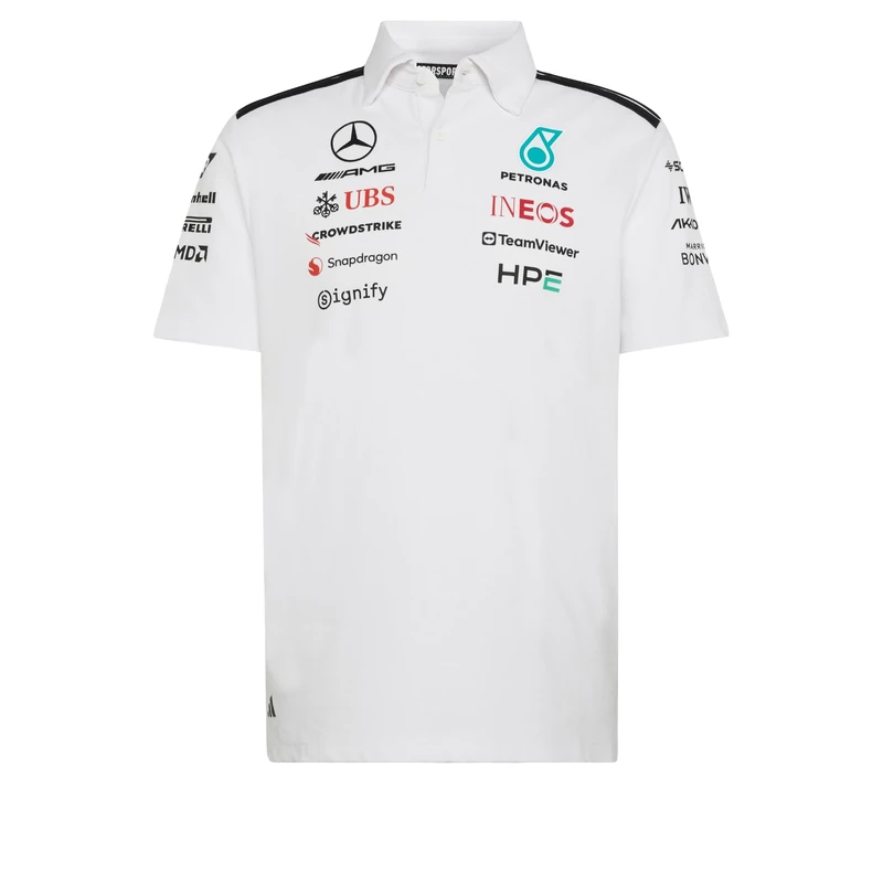adidas Men's Mercedes - Amg Petronas Formula 1 Team Engineers Polo Shirt, White, XXL