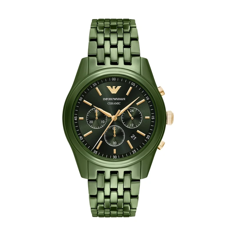 Emporio Armani Men's 43MM Green Ceramic Watch, AR70017