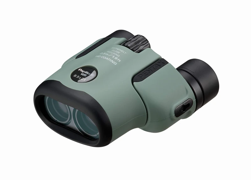 Pentax Papilio III Binoculars, 8.5 x 21 Weather Resistant, Olive, Focus 50 cm, Splash Resistant, Museum, Outdoor, Nature, Live Sports, HD Processing
