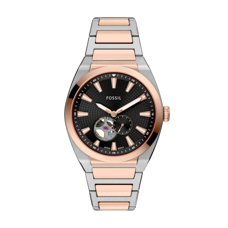 Fossil Everett Men's 42MM Rose Gold-Tone Stainless Steel Watch, ME3277