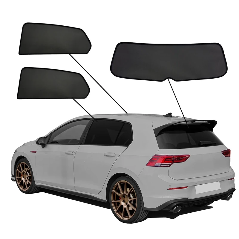 SunClip Privacy & Sun protection compatible with Volkswagen Golf VIII (CD1) HB 5-doors 2020-