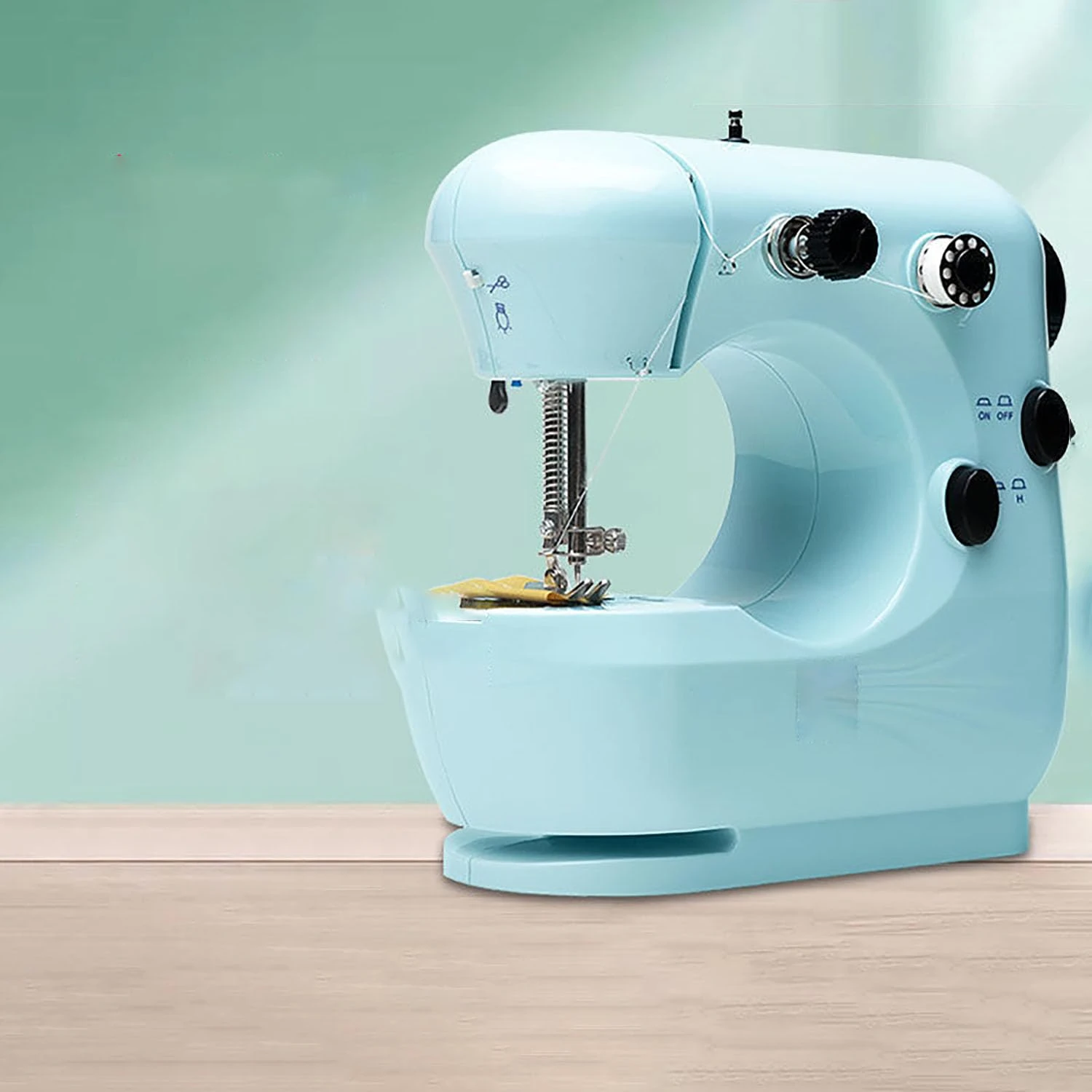 Mini Full-Automatic Household Sewing Machine - Multi-Functional Small Manual Clothing Sewing with Foot Pedal, Expansion Station Included