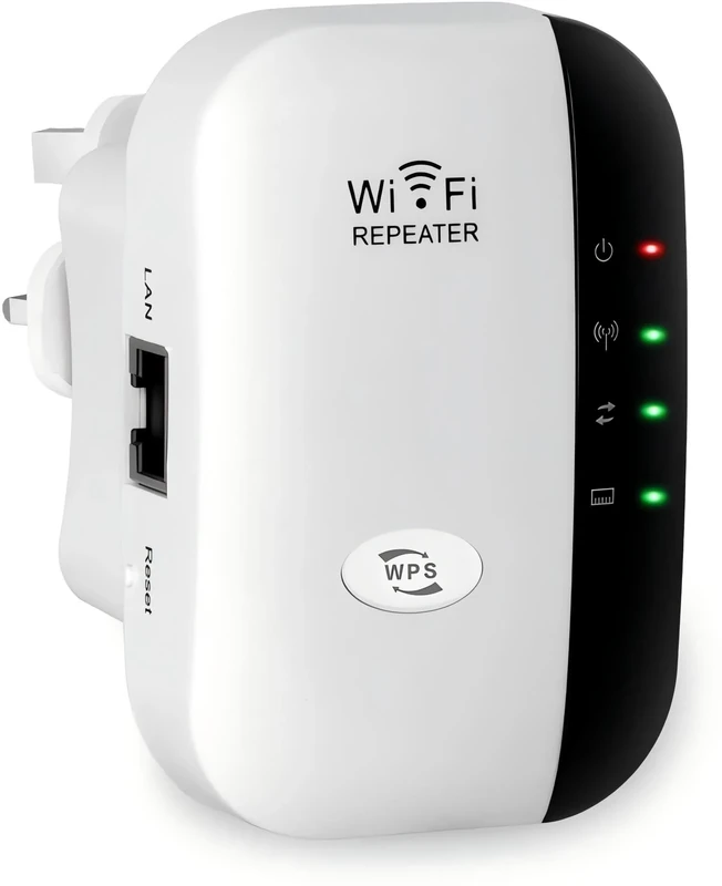 2025 Newest WiFi Extender, WiFi Booster, WiFi Repeater, Covers Up to 3000 Sq.ft and 45 Devices, Internet Booster - with Ethernet Port, Quick Setup, Home Wireless Signal Booster, UK plug (White)