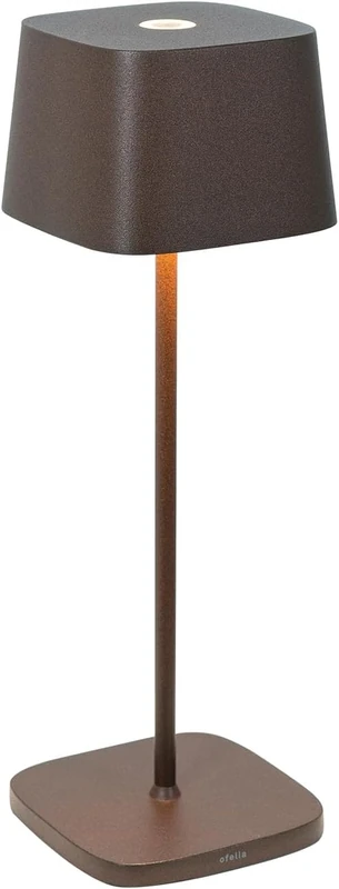 Zafferano, Ofelia Pro, Rechargeable Cordless Table Lamp with Touch Controls, Also Usable as an Outdoor Lamp, Dimmer, 2200-3000 K, Height 29 cm, Corten Colour