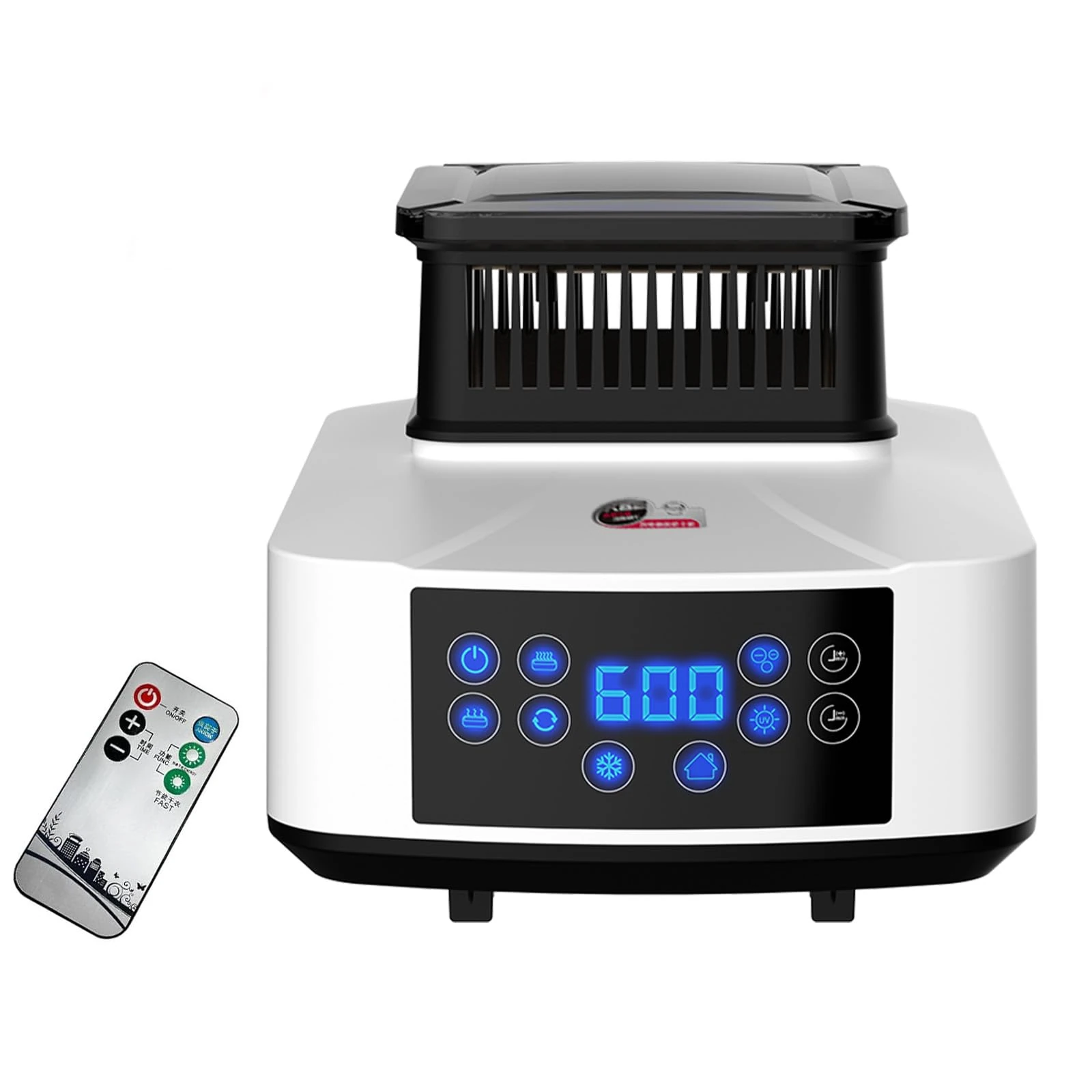 Electric Clothes Dryer with Remote Control,2200w 220v Electric Portable Clothes Dryer,4 Gears Timing 60/120/180/240min,Quick Drying of Clothes and Shoes for House (White)